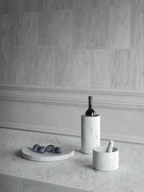 Mármol blanco italiano Bianco Carrara para azulejos de mosaico contra salpicaduras